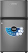 Krome 138L Gross Double Door Refrigerator, Direct Cool, Top Mount Freezer, Glass Shelves, Lock &amp; Key, Dark Silver, KR-RF138DDSG