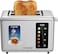 Krome 2 Slice Stainless Steel Toaster with Touch Panel &amp; Digital Display, 6 Browning Settings, Defrost, Bagel Function, Auto Pop-Up, Crumb Tray, 2-Year Warranty - KR-BT20TD