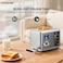 Krome 2 Slice Stainless Steel Toaster with Touch Panel &amp; Digital Display, 6 Browning Settings, Defrost, Bagel Function, Auto Pop-Up, Crumb Tray, 2-Year Warranty - KR-BT20TD