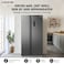 Krome 660L Gross Side by Side Refrigerator, Invertor Compressor (10 Year Compressor Warranty), Digital Control, LED Light, Dark Inox Silver- KR-SBS660DIT