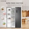 Krome 660L Gross Side by Side Refrigerator, Invertor Compressor (10 Year Compressor Warranty), Digital Control, LED Light, Dark Inox Silver- KR-SBS660DIT