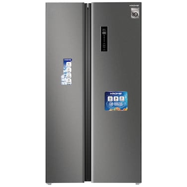 Krome 660L Gross Side by Side Refrigerator, Invertor Compressor (10 Year Compressor Warranty), Digital Control, LED Light, Dark Inox Silver- KR-SBS660DIT