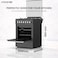 Krome 60x60 Gas Cooking Range KR-CR6062BO &ndash; 4 Burner Gas Cooker with Oven &amp; Grill, Turbo Fan, Cast Iron Grids, Full Safety, Black