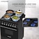 Krome 60x60 Gas Cooking Range KR-CR6062BO &ndash; 4 Burner Gas Cooker with Oven &amp; Grill, Turbo Fan, Cast Iron Grids, Full Safety, Black