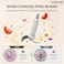 Krome 1L Electric Chopper with Glass Bowl, One Touch Operation, 4-Level Stainless Steel Blades, Durable ABS Motor Housing for Chopping, Mincing, Blending Meat Vegetables, Garlic Herbs - KR-CH101GD