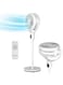 Krome Pedestal Air Circulator Fan, Dual-Blade 7+9 Design, DC Motor, 9 Speeds, Turbo Mode, 85&deg; Oscillation, Auto Tilt, Remote Wi-Fi, 9H Timer, Aromatherapy Tray, Adjustable Height, White - KR-FNC25M