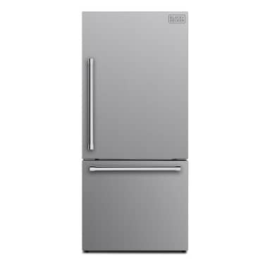BLACK+DECKER 499L Net Capacity Freestanding Refrigerator, Bottom Freezer Drawer - BXREF509NFBDISNX Inox Finish