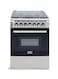BLACK+DECKER 60 CM, Freestanding Gas Cooker, 4 Gas Burners, Button Ignition, Gas Grill &amp; Gas Oven - BXOFG604.002PZOX Inox Finish