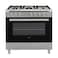BLACK+DECKER 90cm Gas Oven with 5 Burners, 12 Functions, Cast Iron Grill, Turnspit &ndash; BXOFM905.003AZVX Inox-Black