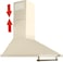 CM AQUA 90cm Classic Range Hood &ndash; Ivory Cream Rustic Hood with Stainless Steel &amp; Aluminum Panel, 3 Speeds