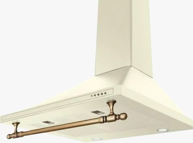 CM AQUA 90cm Classic Range Hood &ndash; Ivory Cream Rustic Hood with Stainless Steel &amp; Aluminum Panel, 3 Speeds