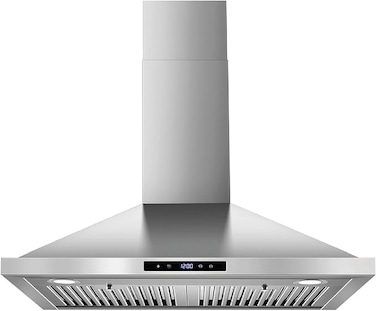 CM BUTTERFLY INOX 60cm Wall Mounted Range Hood &ndash; Silver Hood with Touch Screen &amp; 1000 m&sup3;/h Airflow