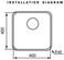 CM CINZIA 01195A Under-Mount Stainless Steel Kitchen Sink &ndash; Single Bowl Sink with R60 Corners, 40cm
