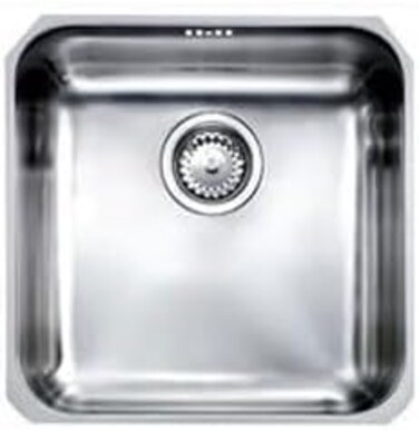 CM CINZIA 01195A Under-Mount Stainless Steel Kitchen Sink &ndash; Single Bowl Sink with R60 Corners, 40cm