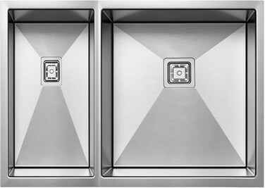 ELITE HMD5844 SSSQ Double Bowl 1.5 Under-Mount Kitchen Sink &ndash; Stainless Steel Sink with Radius 10 Design