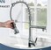 CM WD201-C Kitchen Faucet with Spring &amp; Handheld Spray &ndash; Chrome Finish Modern Mixer Tap