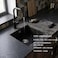 ELITE ADL-4343G Black Granite Kitchen Sink &ndash; Single Bowl Undermount &amp; Top Mount Granite Composite Sink, 43cm