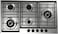 CM LEODO 9055 IX, 90 CM SILVER GAS HOB,MODEL, FULLY ITALIAN SABAF BURNERS, ENAMELLED PAN SUPPORT, NG/LPG CONVERSION KIT, CAST IRON PAN SUPPORT, 5 GAS BURNERS, AUTO IGNITION SAFETY DEVICE