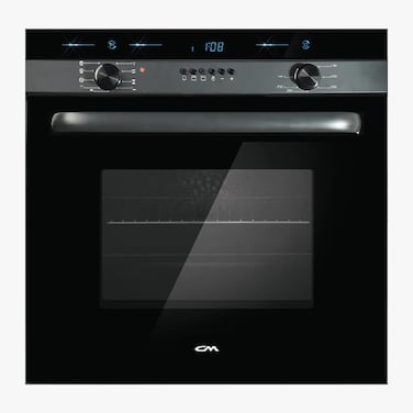 CM MARY NERO 60CM Built-In Electric Oven &ndash; 80L Capacity, 6 Cooking Functions with Fan, A+ Energy Class, Pop-In/Out Knobs, Digital 6-Button Timer, Cooling Fan, Soft-Close Double Glass Door