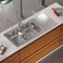 CM PIZZICA 011347 Stainless Steel Double Bowl Kitchen Sink &ndash; Reversible Sink with Drainboard &amp; Rust-Resistant Design