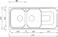 CM PIZZICA 011347 Stainless Steel Double Bowl Kitchen Sink &ndash; Reversible Sink with Drainboard &amp; Rust-Resistant Design