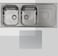 CM PIZZICA 011347 Stainless Steel Double Bowl Kitchen Sink &ndash; Reversible Sink with Drainboard &amp; Rust-Resistant Design