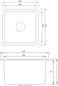 ELITE ADL-4343G Off White Granite kitchen sink Single Bowl Undermount   43 x 43 x 21.5 cm   Cut-Out 38 x 38 cm (Undermount) / 40 x 40 cm (Top Mount)   10 mm Thickness   Durable &amp; Stylish
