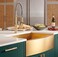ELITE APRON SB9050G Freestanding Matte Gold Stainless Steel Kitchen Sink &ndash; Premium Single Bowl Apron Front Sink