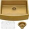 ELITE APRON SB9050G Freestanding Matte Gold Stainless Steel Kitchen Sink &ndash; Premium Single Bowl Apron Front Sink