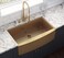 ELITE APRON SB9050G Freestanding Matte Gold Stainless Steel Kitchen Sink &ndash; Premium Single Bowl Apron Front Sink