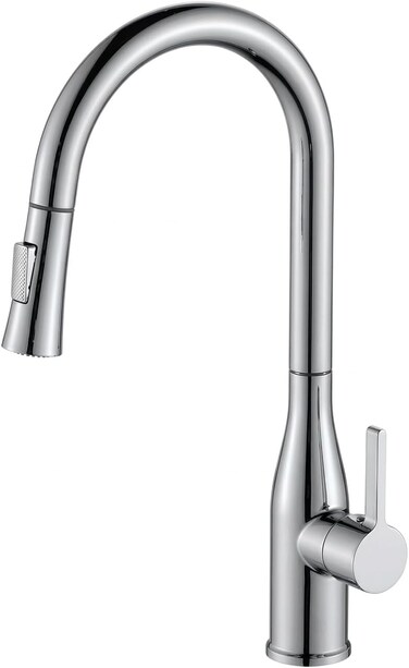 CM R1048 Pull-Out Kitchen Faucet &ndash; Chrome Kitchen Mixer Tap with Dual Spray Modes &amp; Single Handle Control
