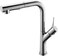 CM 6073 CRM Pull-Out Kitchen Faucet &ndash; Chrome Finish Brass Kitchen Tap with ABS Spray Head &amp; Flexible Hose System