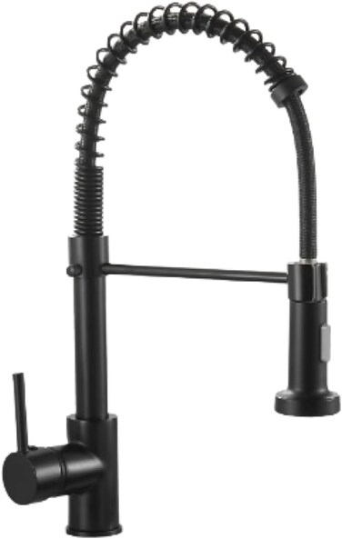 CM WD202-B Pull-Out Kitchen Faucet &ndash; Matte Black Finish Modern Kitchen Mixer Tap