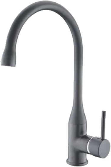 CM 6058GREY Fixed Spout Kitchen Faucet &ndash; Granite Grey Finish with Swivel Design