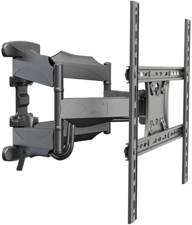 GRABIT Full Motion TV Wall Mount Bracket For 32-75 Inch Flat &amp; Curved TVs, Swivel Articulating Arm TV Bracket, Heavy Duty Wall Mount, Max VESA 400x400mm, Space Saving Design