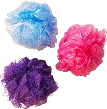 عبوة من 3 قطع من ليفة الاستحمام الشبكية   ليفة ناعمة للجسم للكبار والصغار