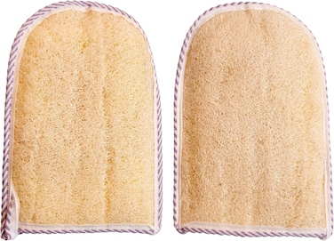 قفاز استحمام من ليفة مصرية عضوية بوجهين   مقشر طبيعي للجسم لتقشير عميق وتنظيف لطيف   قفاز تقشير صديق للبيئة للاستحمام