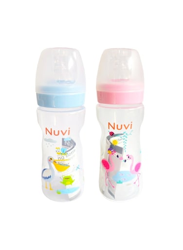Nuvi Wide Neck Streamline Plastic Feeding Bottle 240ml