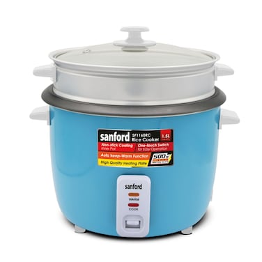Sanford 1.5L Automatic Rice Cooker with Steamer &amp; Keep Warm   500W Power   Non-Stick Pot  (BLUE)