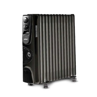 Sanford 13 Fins Oil-Filled Radiator Heater   2900W Power   3 Heat Settings   Adjustable Thermostat   Overheat Protection   Silent Operation   Portable Room Heater (Black)