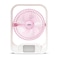 Sanford 7&quot; Rechargeable Table Fan with LED Lights &ndash; 3600mAh Lithium Battery, 15H Fan Run Time, 3-Speed, Tilt Head, Type-C USB Charging, Pink