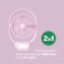 Sanford Rechargeable Mini Table Fan with LED Lights &ndash; 3600mAh Battery, 15H Fan / 32H LED Runtime, 3-Speed, Tilt Head, USB-C Charging (SF6662MFN) (Pink)