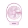 Sanford Rechargeable Mini Table Fan with LED Lights &ndash; 3600mAh Battery, 15H Fan / 32H LED Runtime, 3-Speed, Tilt Head, USB-C Charging (SF6662MFN) (Pink)