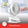 Sanford Rechargeable Portable Clip Fan &ndash; 2000mAh Battery, 5Hr Run Time, 3-Speed, 360&deg; Rotation, Strong Grip Clip, USB Charging (SF6664PCF) (WHITE)