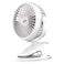 Sanford Rechargeable Portable Clip Fan &ndash; 2000mAh Battery, 5Hr Run Time, 3-Speed, 360&deg; Rotation, Strong Grip Clip, USB Charging (SF6664PCF) (WHITE)