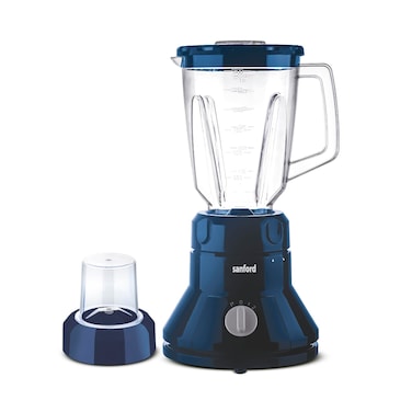 Sanford 2-in-1 Blender   350W Powerful Motor   1.5L Blender Jar &amp; 150g Dry Mill Jar   #304 Stainless Steel Blades   Overheat Protection (Navy Blue, White, Black) (Blue)