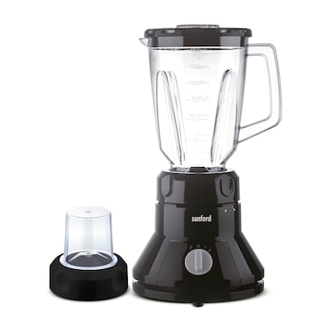 Sanford 2-in-1 Blender   350W Powerful Motor   1.5L Blender Jar &amp; 150g Dry Mill Jar   #304 Stainless Steel Blades   Overheat Protection (Navy Blue, White, Black) (Black)