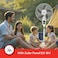 Sanford 18" Rechargeable Stand Fan with Solar Panel - 60W, 9-Speed, LED Light, USB Power Bank, AC/DC Operation (Black)