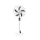 Sanford 18" Rechargeable Stand Fan with Solar Panel - 60W, 9-Speed, LED Light, USB Power Bank, AC/DC Operation (Black)