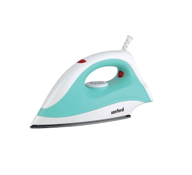 Sanford 1400W Dry Iron - Non-Stick Teflon Soleplate, Adjustable Temperature Control, Overheat Protection, Lightweight Portable Clothes Iron with 360&deg; Swivel Cord, SF29DI (Green)